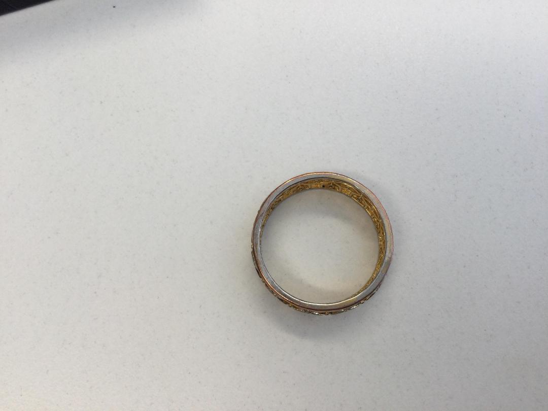 Photo '2' of Gold coloured ring with Clear Stones