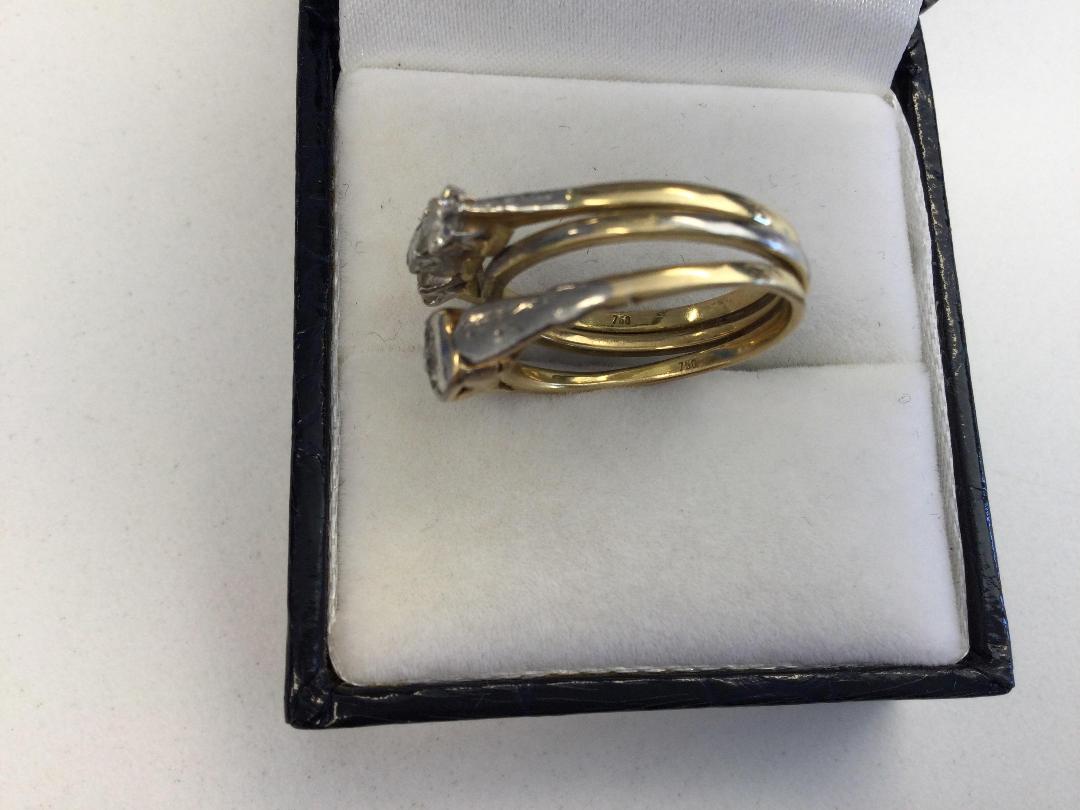 Photo '5' of Gold coloured Bands with Clear Coloured Stones