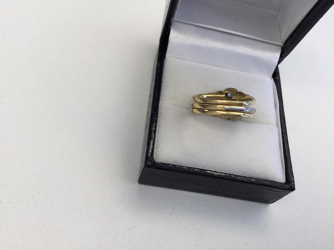 Photo '3' of Gold coloured Bands with Clear Coloured Stones