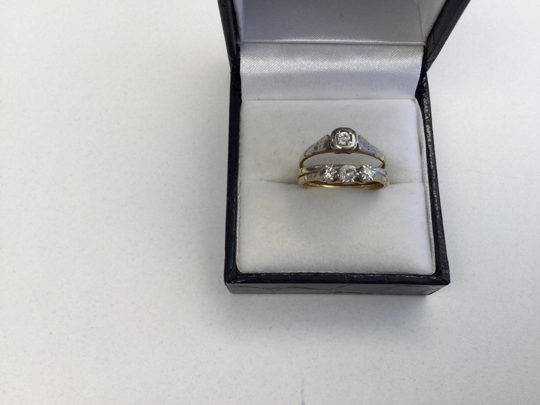 Photo '2' of Gold coloured Bands with Clear Coloured Stones