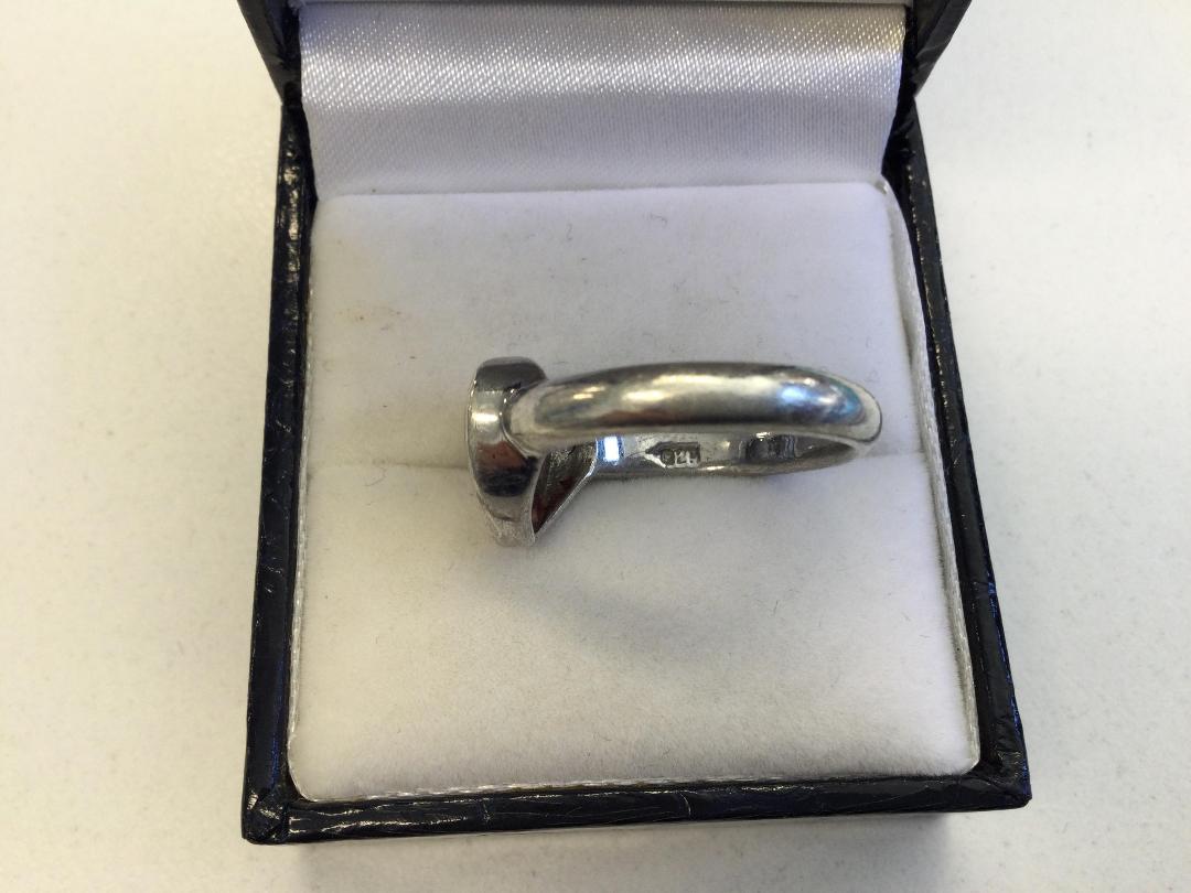 Photo '6' of Silver Coloured Ring with pink Heart stone