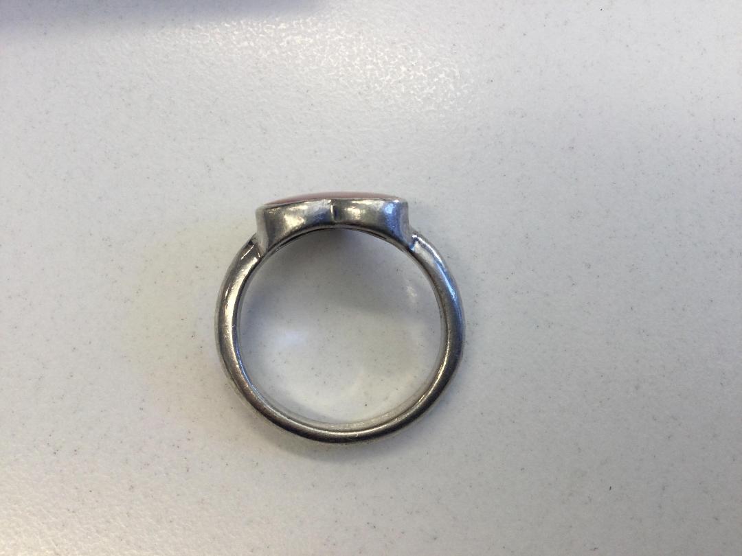 Photo '4' of Silver Coloured Ring with pink Heart stone