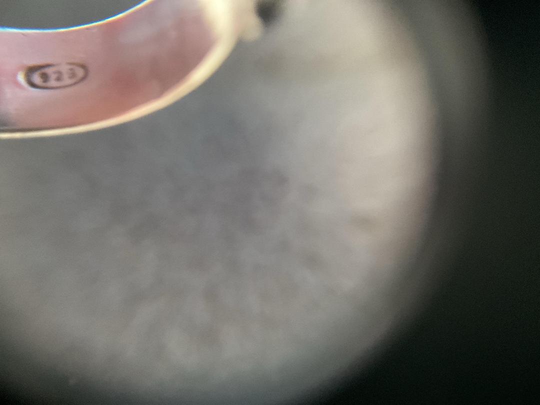 Photo '3' of Silver Coloured Ring with Red Coloured Stone