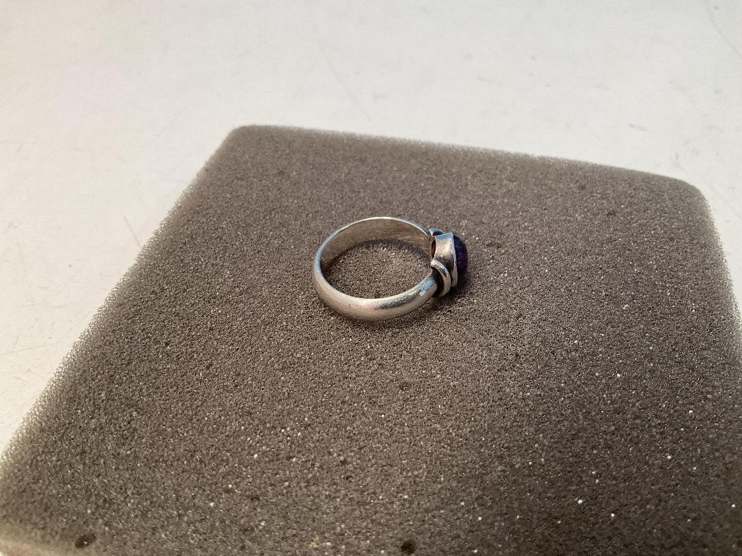 Photo '6' of Silver Coloured Ring with Red Coloured Stone