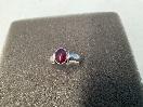 Thumbnail '8' of Silver Coloured Ring with Red Coloured Stone