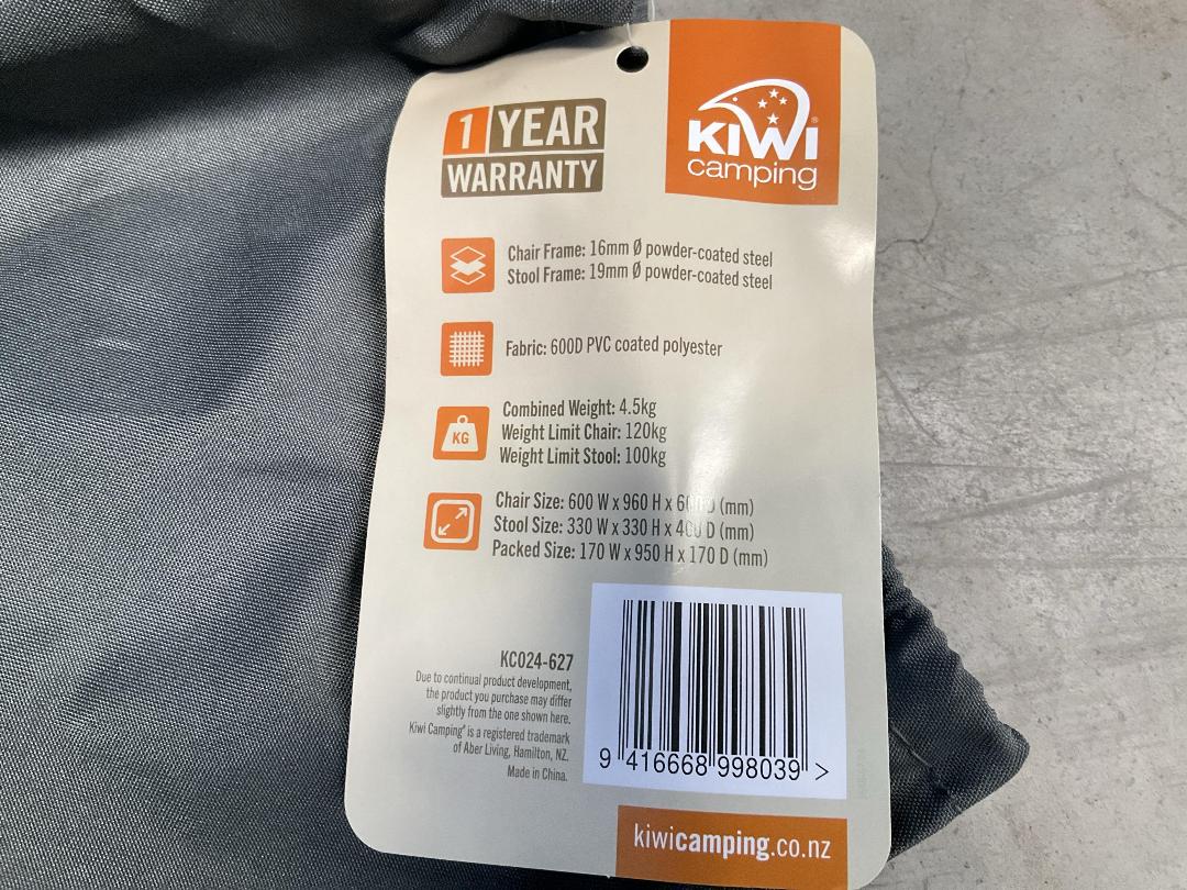 Photo '6' of Kiwi Camping Combi Chair & Stool (2 Sets) *As New*