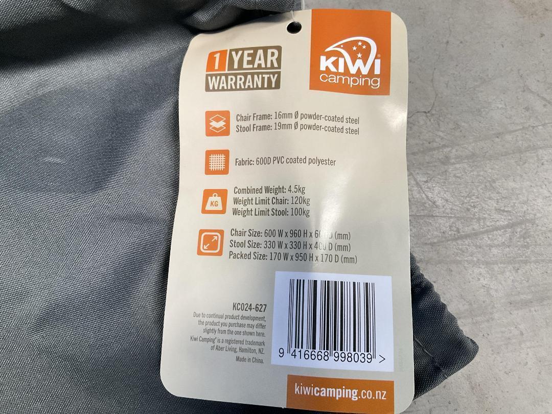 Photo '5' of Kiwi Camping Combi Chair & Stool (2 Sets) *As New* Photo '5' of Kiwi Camping Combi Chair & Stool (2 Sets) *As New*