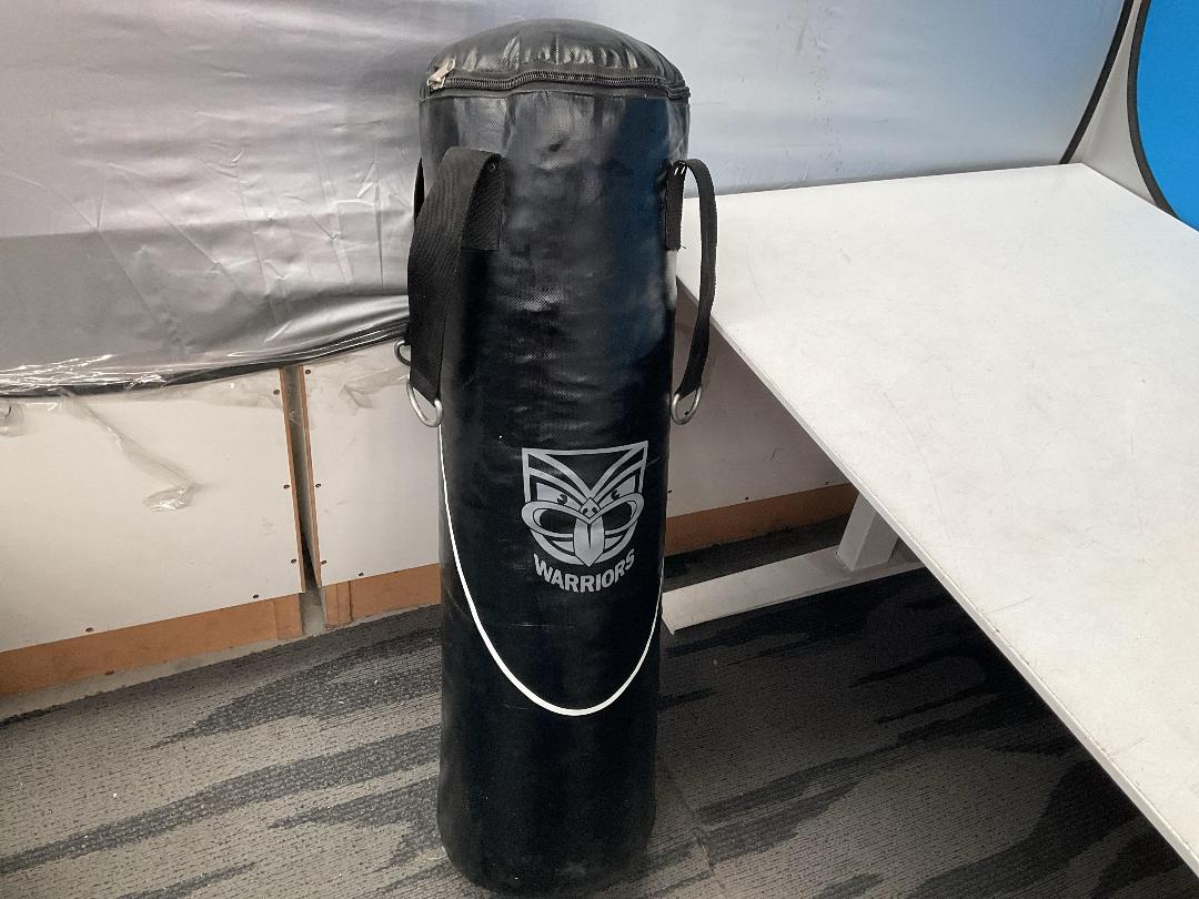 Photo '12' of Black Coloured Boxing Bag with Warriors Logo on It Photo '12' of Black Coloured Boxing Bag with Warriors Logo on It
