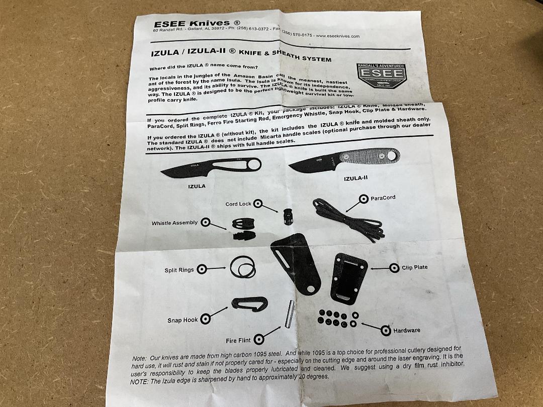 Photo '3' of ESEE Izula DT Kit