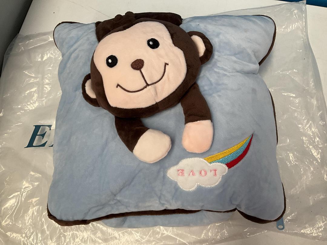Photo '3' of 3x Monkey Love - Children's Pillow w/ Zip Out Blanket - 150cm x 100cm *NEW* Photo '3' of 3x Monkey Love - Children's Pillow w/ Zip Out Blanket - 150cm x 100cm *NEW*