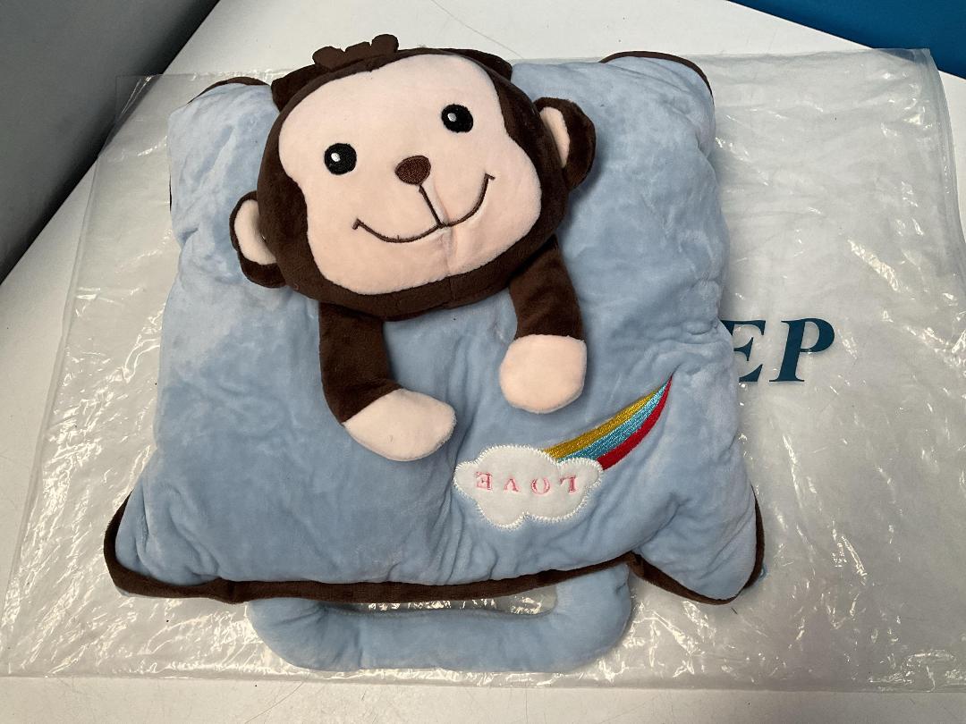 Photo '2' of 3x Monkey Love - Children's Pillow w/ Zip Out Blanket - 150cm x 100cm *NEW*