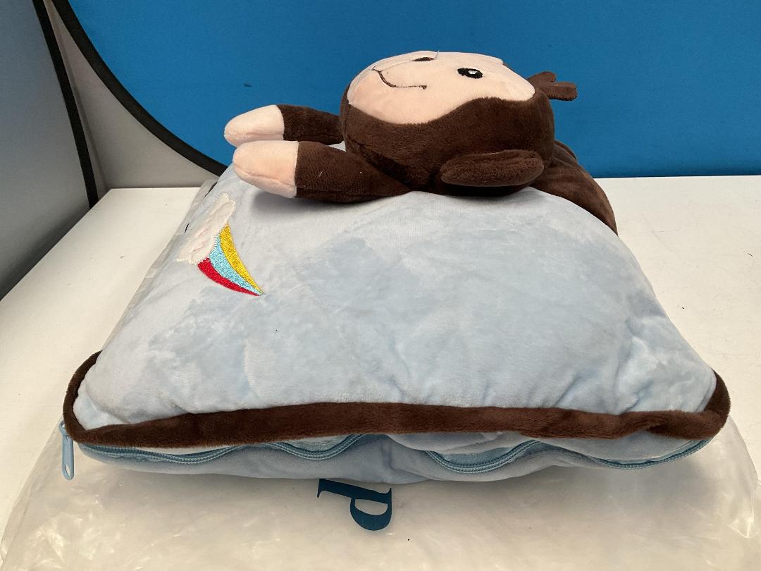 Photo '3' of 2x Monkey Love - Children's Pillow w/ Zip Out Blanket - 150cm x 100cm *NEW*
