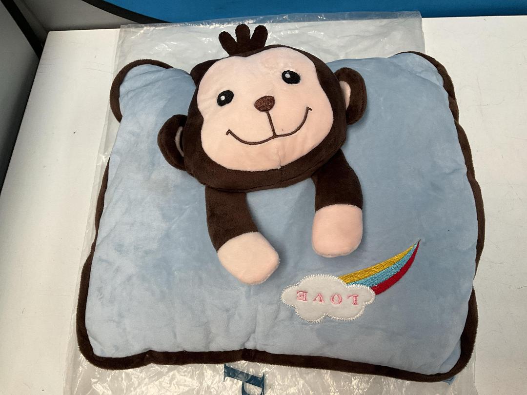 Photo '2' of 2x Monkey Love - Children's Pillow w/ Zip Out Blanket - 150cm x 100cm *NEW*